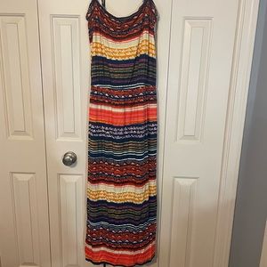 Long Tall Sally Brights Strapless Midi Dress, Size 14